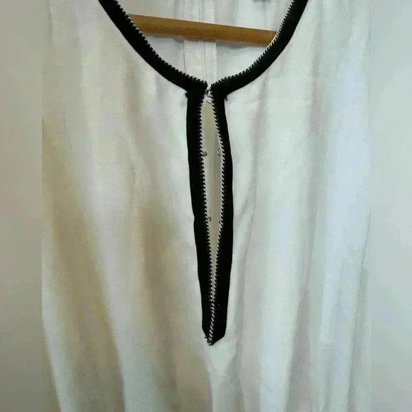 Maison Jules Crochet-Trim Fit & Flare White-Black Dress Women’s Size S NWT - Picture 4 of 12